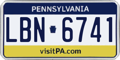 PA license plate LBN6741