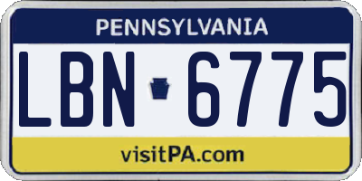 PA license plate LBN6775