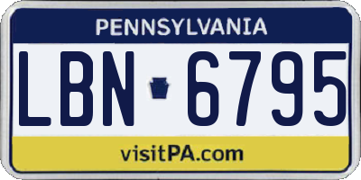 PA license plate LBN6795
