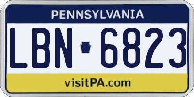 PA license plate LBN6823