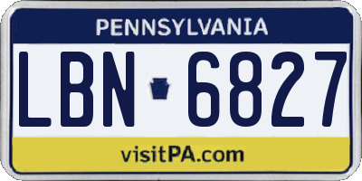 PA license plate LBN6827