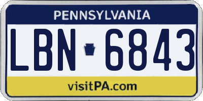 PA license plate LBN6843