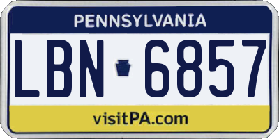 PA license plate LBN6857