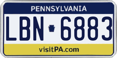 PA license plate LBN6883