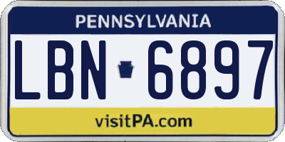 PA license plate LBN6897