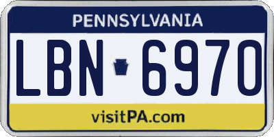 PA license plate LBN6970