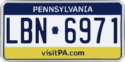 PA license plate LBN6971