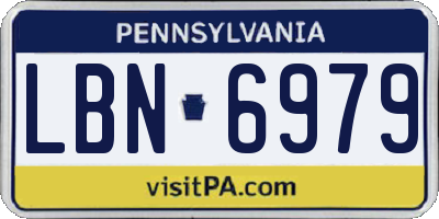PA license plate LBN6979