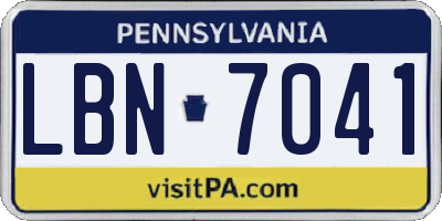 PA license plate LBN7041
