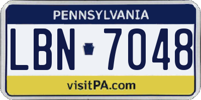 PA license plate LBN7048