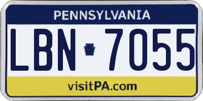 PA license plate LBN7055