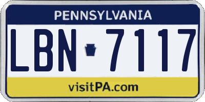 PA license plate LBN7117