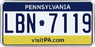 PA license plate LBN7119