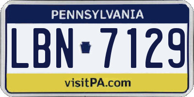 PA license plate LBN7129