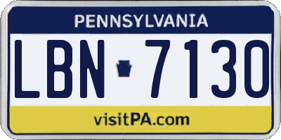 PA license plate LBN7130