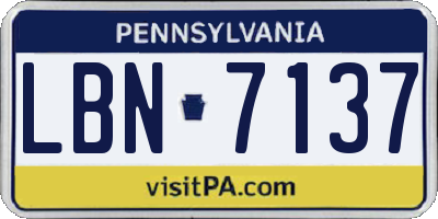 PA license plate LBN7137