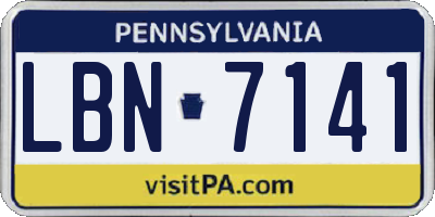 PA license plate LBN7141