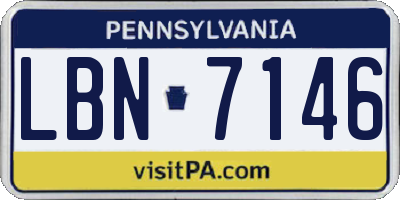 PA license plate LBN7146