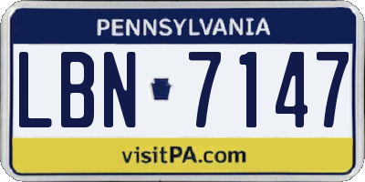PA license plate LBN7147