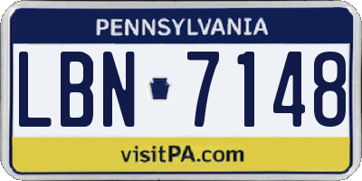 PA license plate LBN7148