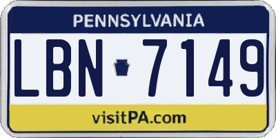PA license plate LBN7149