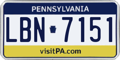 PA license plate LBN7151