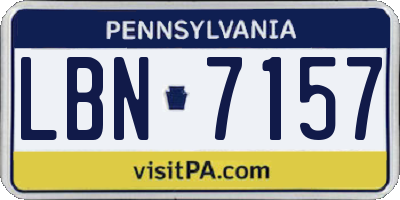 PA license plate LBN7157