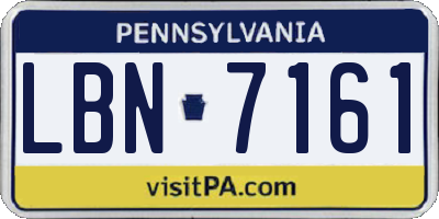 PA license plate LBN7161