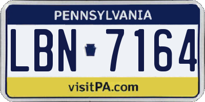 PA license plate LBN7164
