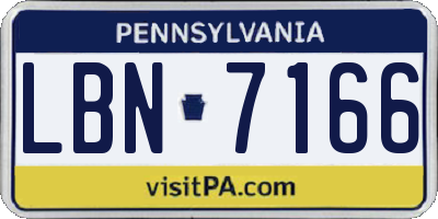 PA license plate LBN7166