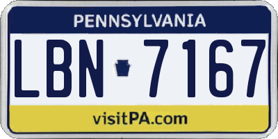 PA license plate LBN7167