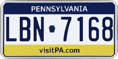 PA license plate LBN7168