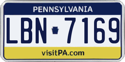 PA license plate LBN7169