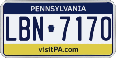 PA license plate LBN7170