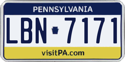 PA license plate LBN7171