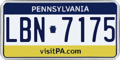 PA license plate LBN7175