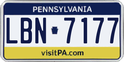 PA license plate LBN7177