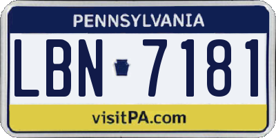 PA license plate LBN7181