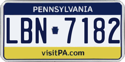 PA license plate LBN7182
