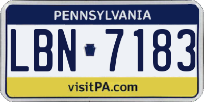 PA license plate LBN7183