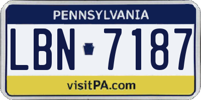 PA license plate LBN7187