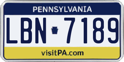 PA license plate LBN7189