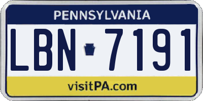 PA license plate LBN7191