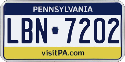PA license plate LBN7202