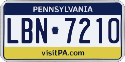 PA license plate LBN7210