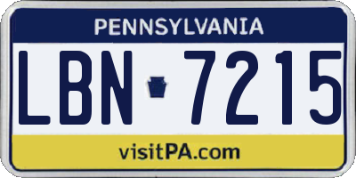 PA license plate LBN7215