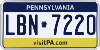 PA license plate LBN7220