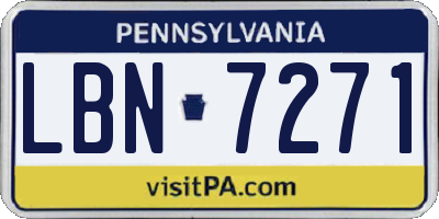 PA license plate LBN7271