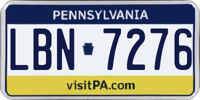 PA license plate LBN7276