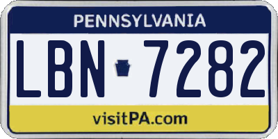 PA license plate LBN7282